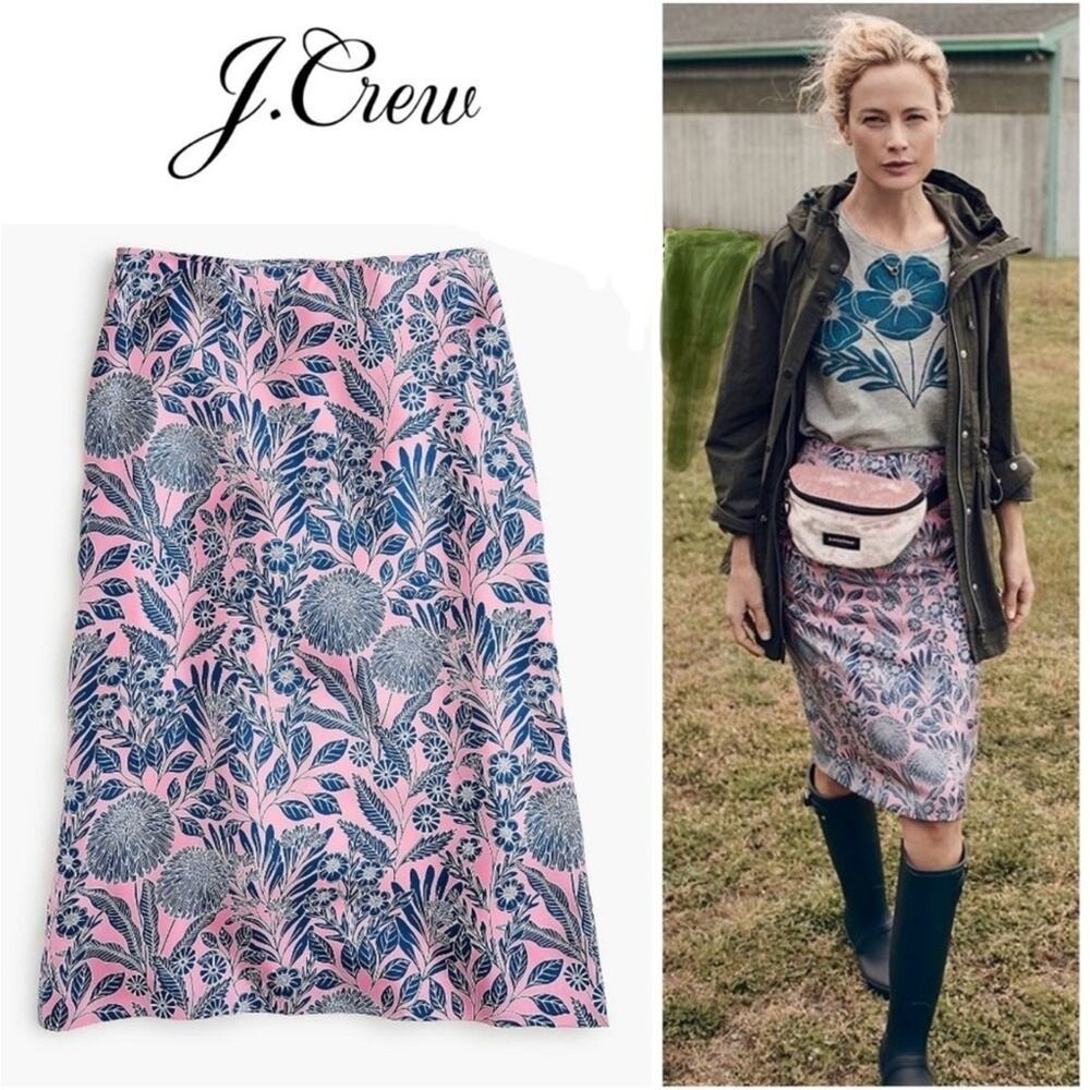 J Crew x Abigail Borg silk slip skirt prairie rose 4
